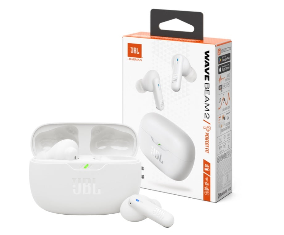 Auriculares Jbl Wave Beam 2 Blancos Bluetooth